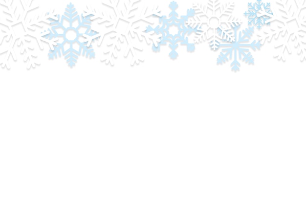 Diseño realista del borde de los copos de nieve