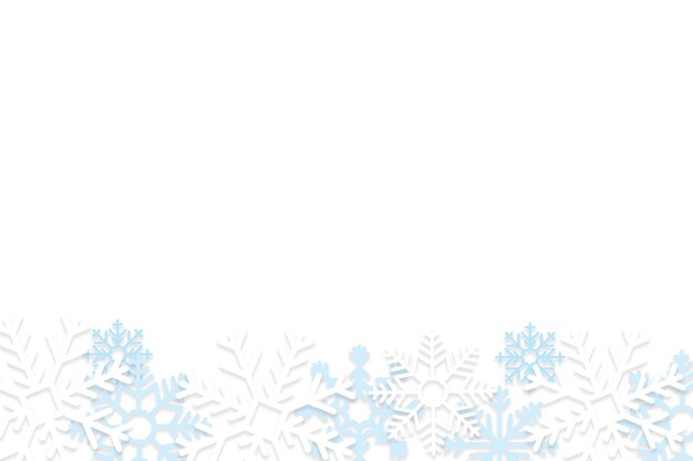 Diseño realista del borde de los copos de nieve