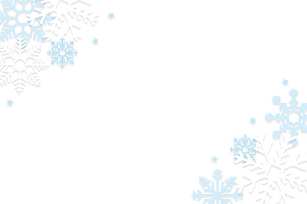 Diseño realista de la frontera de los copos de nieve