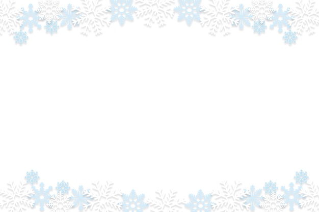 Diseño realista de la frontera de los copos de nieve