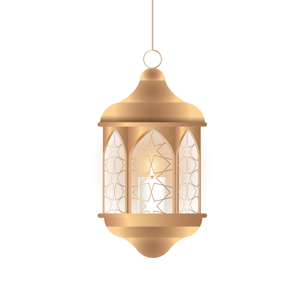 Diseño realista de ilustración de linterna de ramadán
