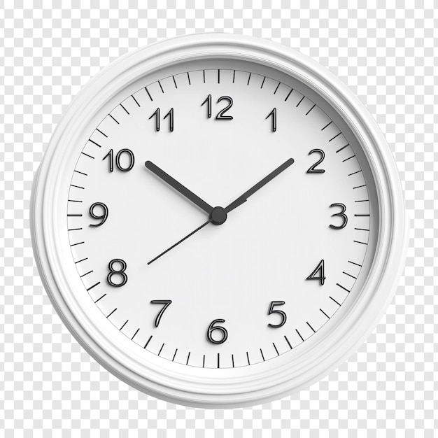 Diseño sencillo de reloj analógico blanco