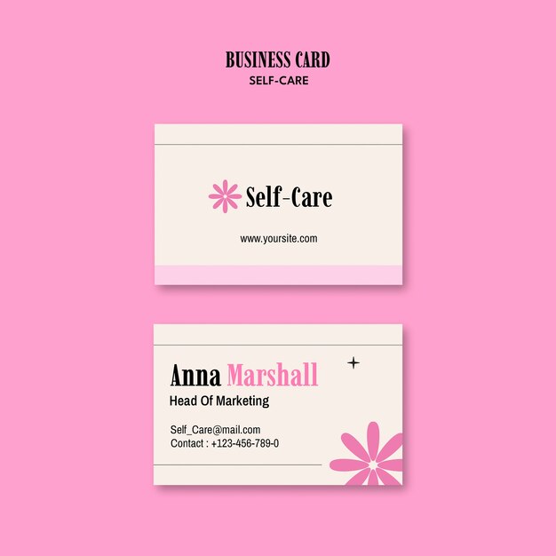 Diseño de tarjetas de visita de cuidado personal