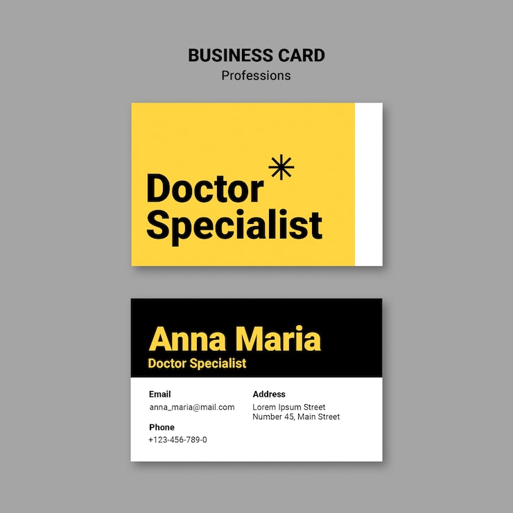 PSD gratuito diseño de tarjetas de visita para médicos especialistas