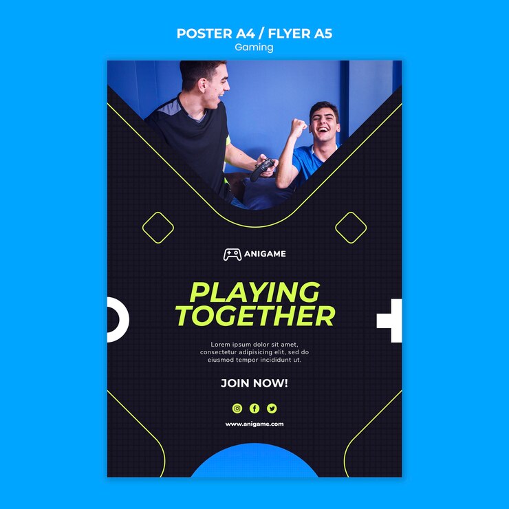 PSD gratuito diseño de volante de concepto de juego