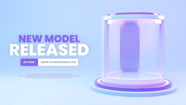 Display del prodotto sul podio con sfondo realistico 3D