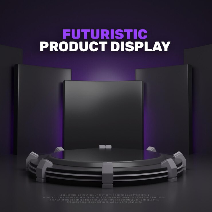 PSD Gratis display produk podium futuristik 3d