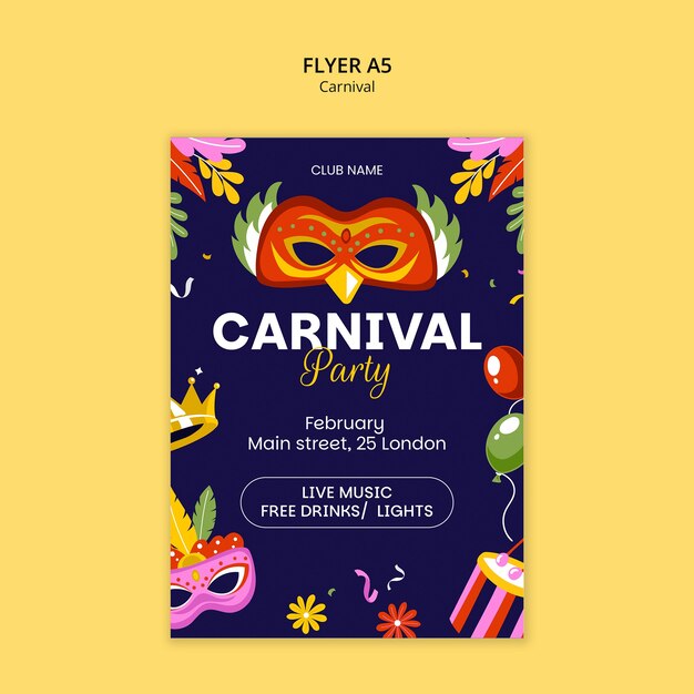 La diversión del carnaval dibujado a mano
