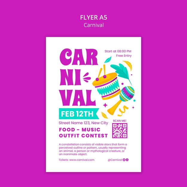 La diversión del carnaval dibujado a mano