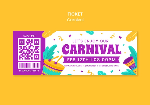 La diversión del carnaval dibujado a mano
