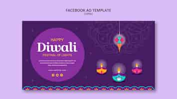 Gratis PSD diwali-sjabloon voor plat ontwerp