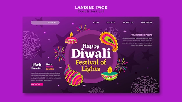 Gratis PSD diwali-sjabloonontwerp