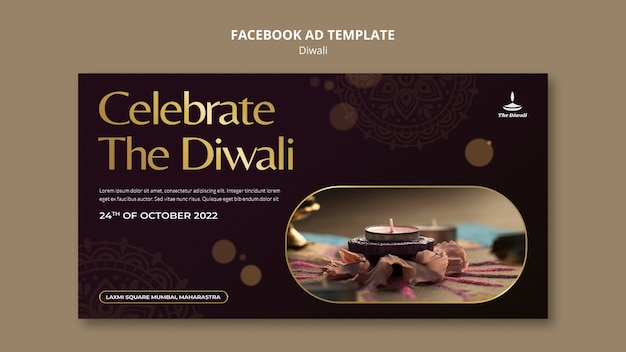 Diwali viering facebook sjabloon