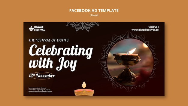 Gratis PSD diwali viering facebook sjabloon