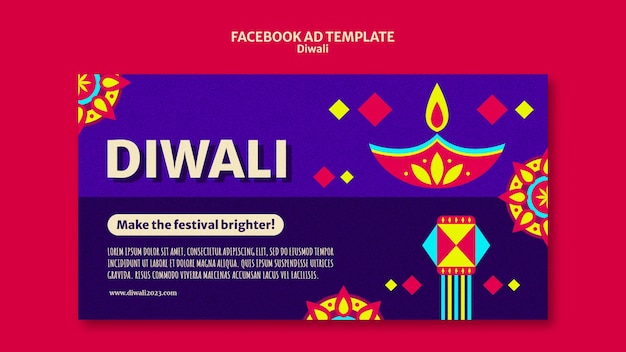 Gratis PSD diwali viering facebook sjabloon