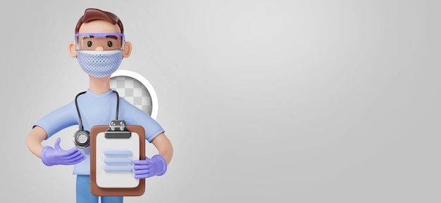 El doctor tiene un clipboard