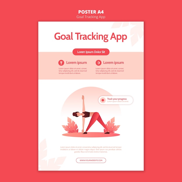 Doel tracking app poster sjabloon