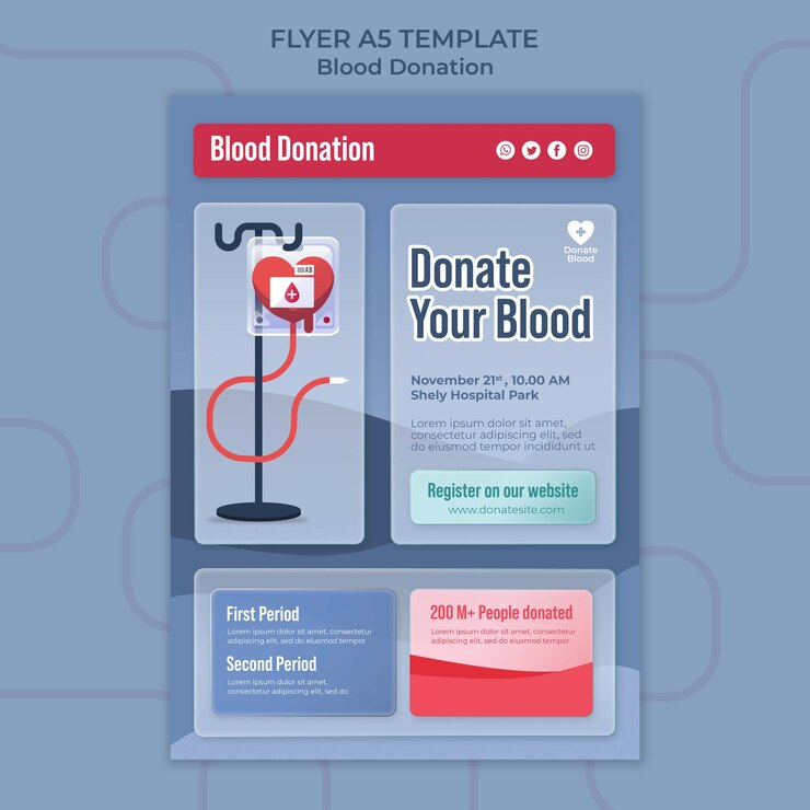 PSD Gratis donate your blood flyer template