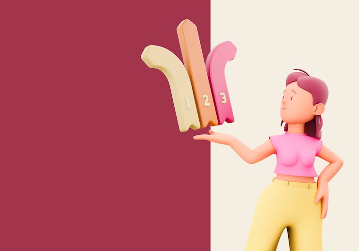 PSD gratuito donna con frecce colorate