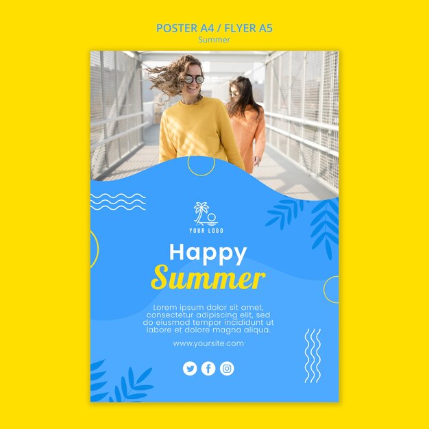 Donne su un modello di poster di ponte