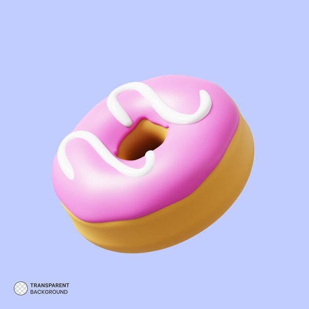 Donut icono aislado 3d render ilustración