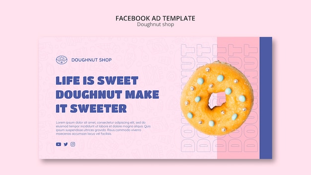 Gratis PSD donut winkel facebook sjabloon