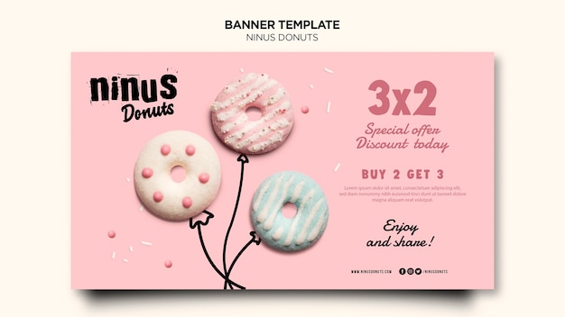 Donuts concept sjabloon voor spandoek