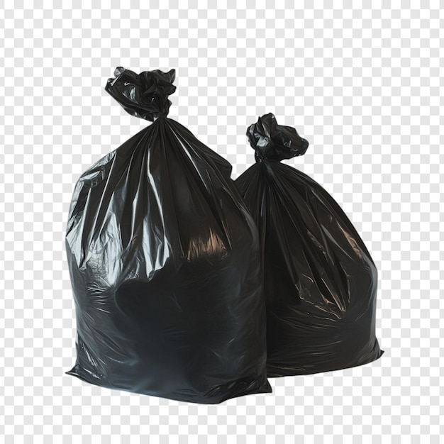 Dos bolsas de basura negras llenas listas para ser desechadas