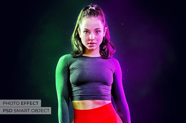 PSD Gratis double light photo effect