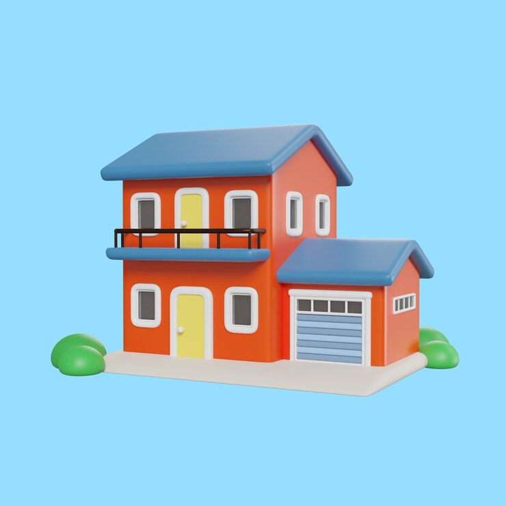 Gratis PSD driedimensionaal vastgoedpictogrammodel