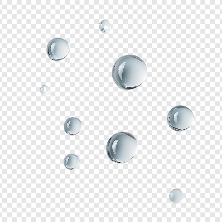 Gratis PSD drijvende waterdruppels een verzameling doorzichtige bollen