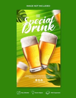Drink menu promotie sociale media instagram verhaalsjabloon