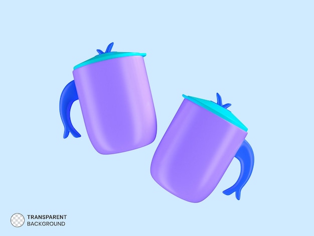 Gratis PSD drink mok pictogram geïsoleerd 3d render illustratie