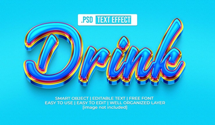 PSD Gratis drink text style effect