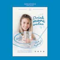 Gratis PSD drink water concept sjabloon voor spandoek