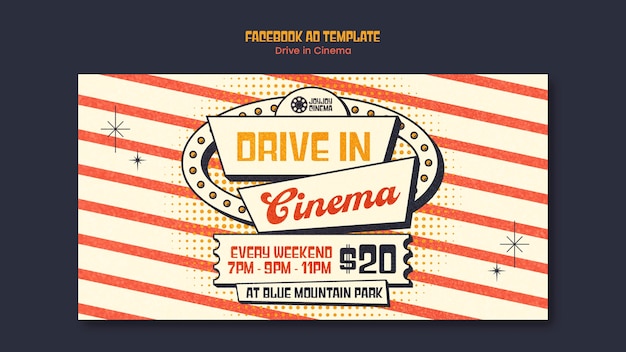 Drive in bioscoop facebook-sjabloon