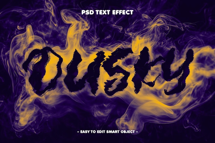 Gratis PSD dusky smoke tekst-effect