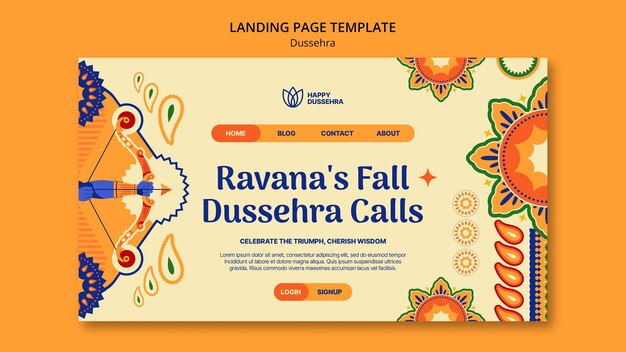 Gratis PSD dussehra-sjabloonontwerp