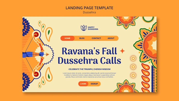 Gratis PSD dussehra-sjabloonontwerp