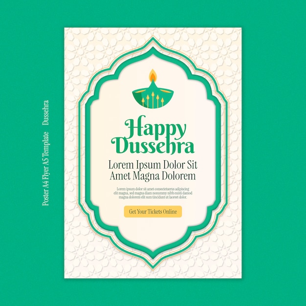 Gratis PSD dussehra viering poster sjabloon