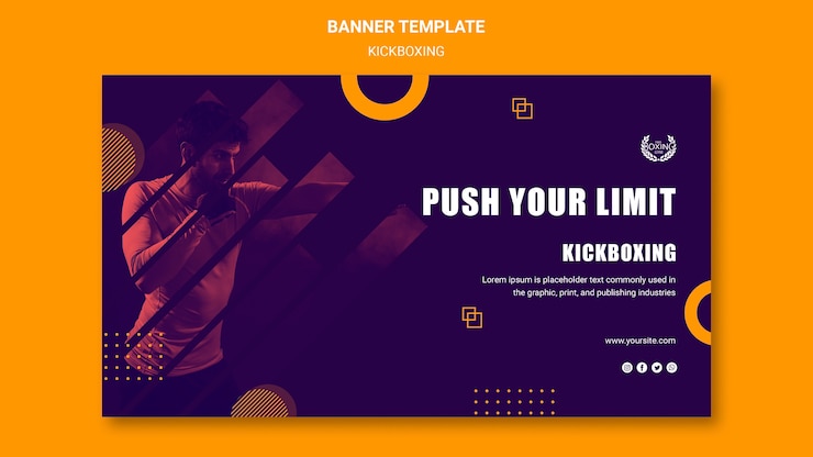 Gratis PSD duw je limiet kickboks-bannersjabloon