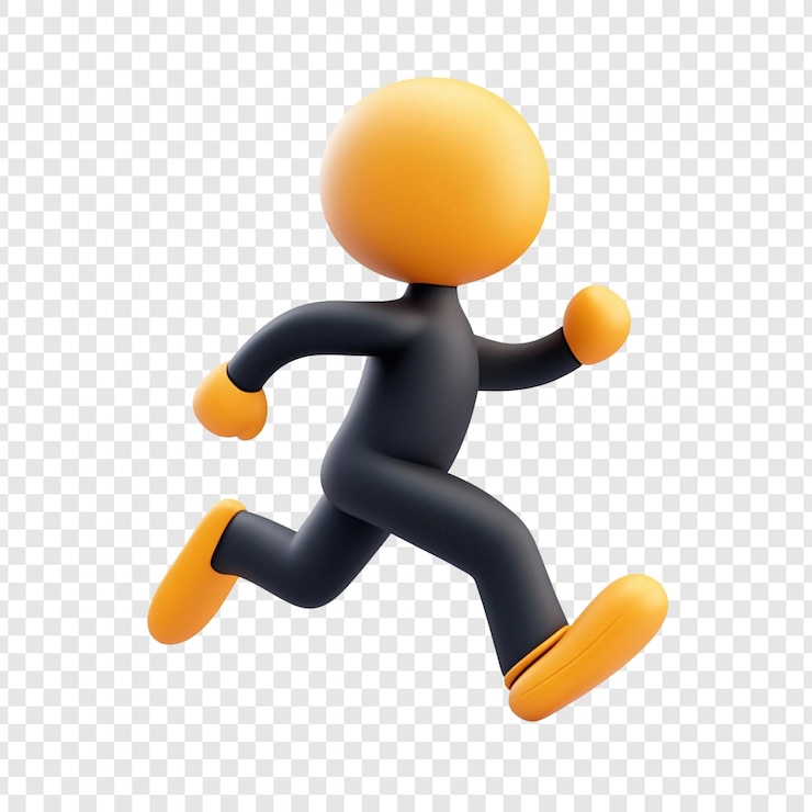 PSD Gratis dynamic 3d running figure a vivid depiction of speed and movement