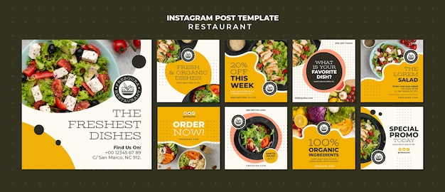 Gratis PSD dynamic food restaurant instagram post