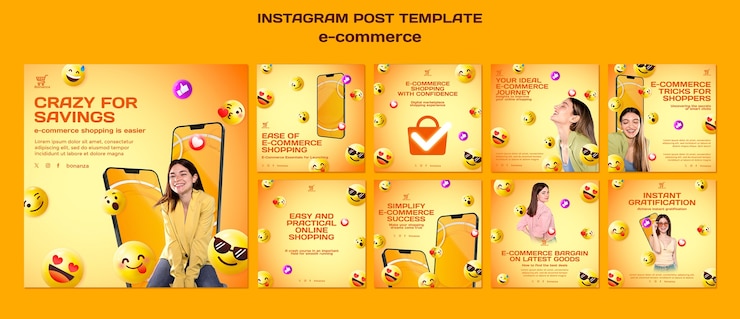 PSD Gratis e-commerce concept  instagram posts