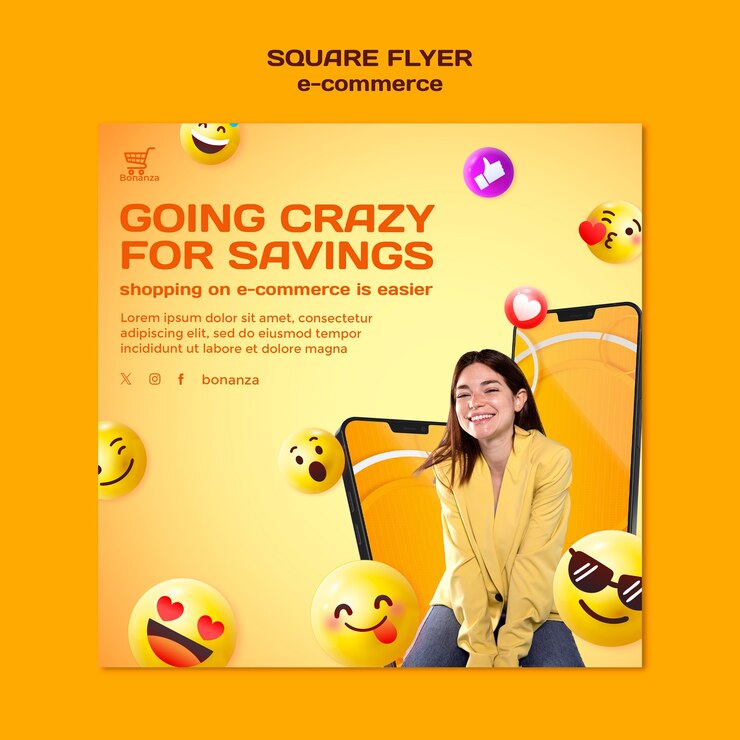 PSD Gratis e-commerce concept square flyer template
