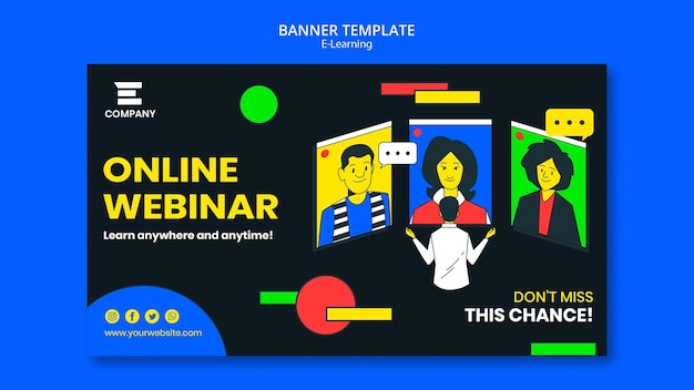 Gratis PSD e-learning platform horizontale banner