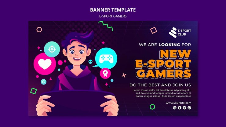 PSD Gratis e-sport games banner template