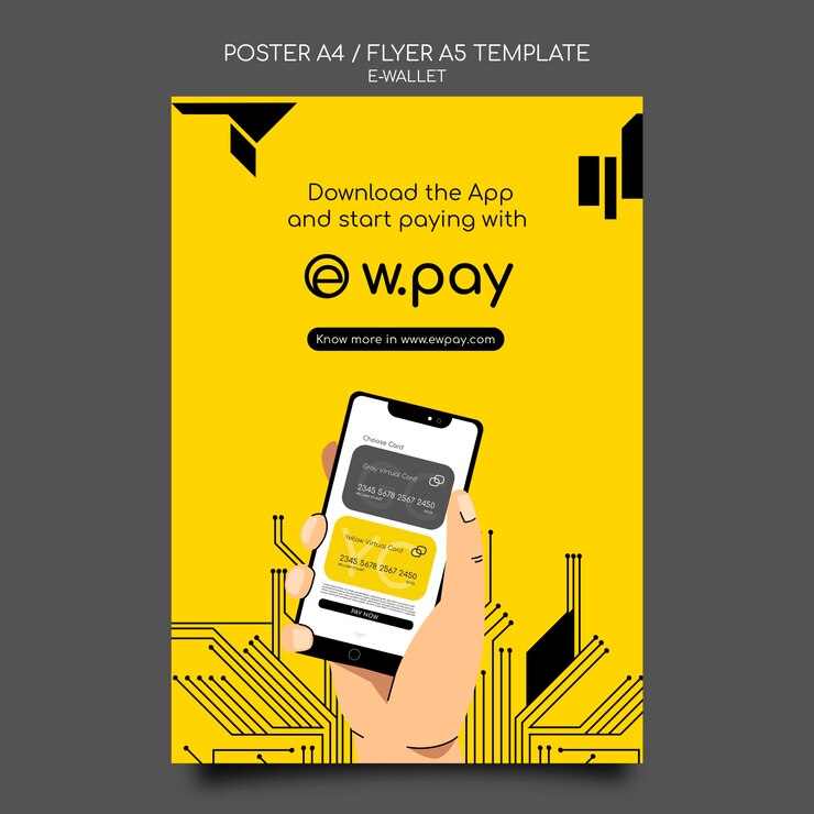 PSD Gratis e-wallet poster template
