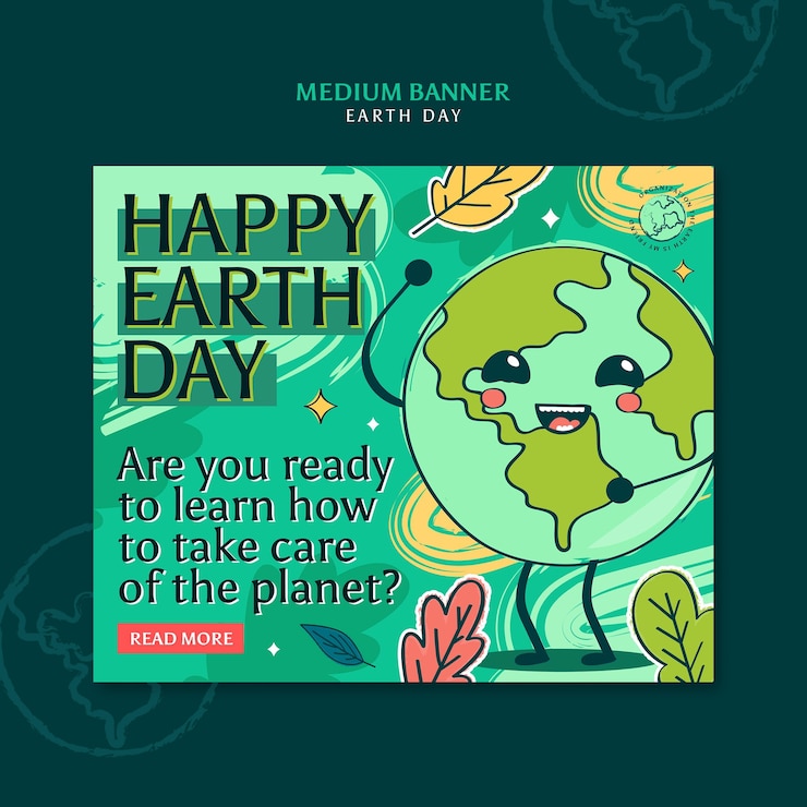 PSD Gratis earth day celebration banner  template