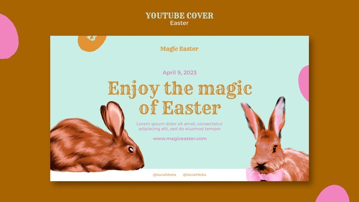 PSD Gratis easter bunny template design